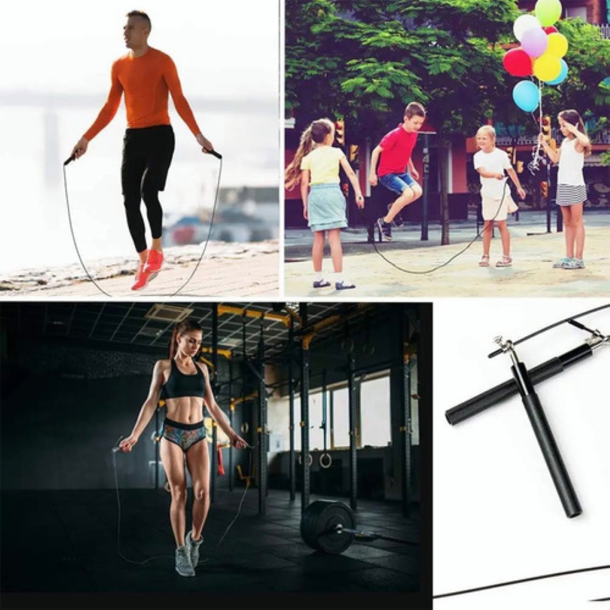 Cuerda Para Saltar Ajustable Crossfit Ultra Rapida 3m Negra 