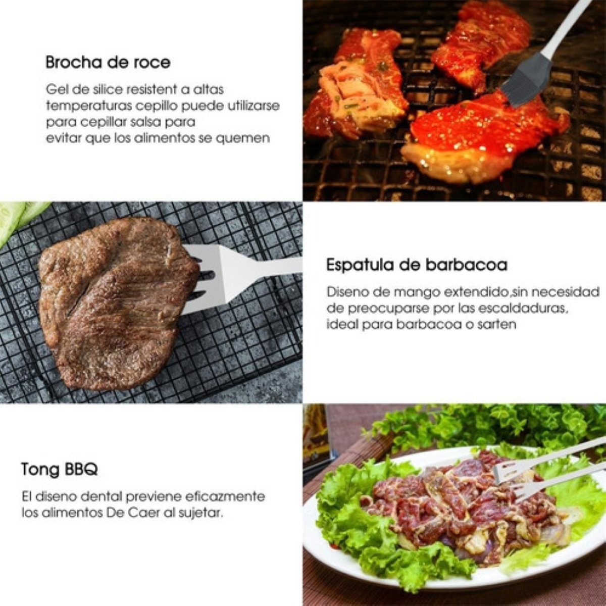 Juego De Utensilios Para Parrilla De Acero Inoxidable