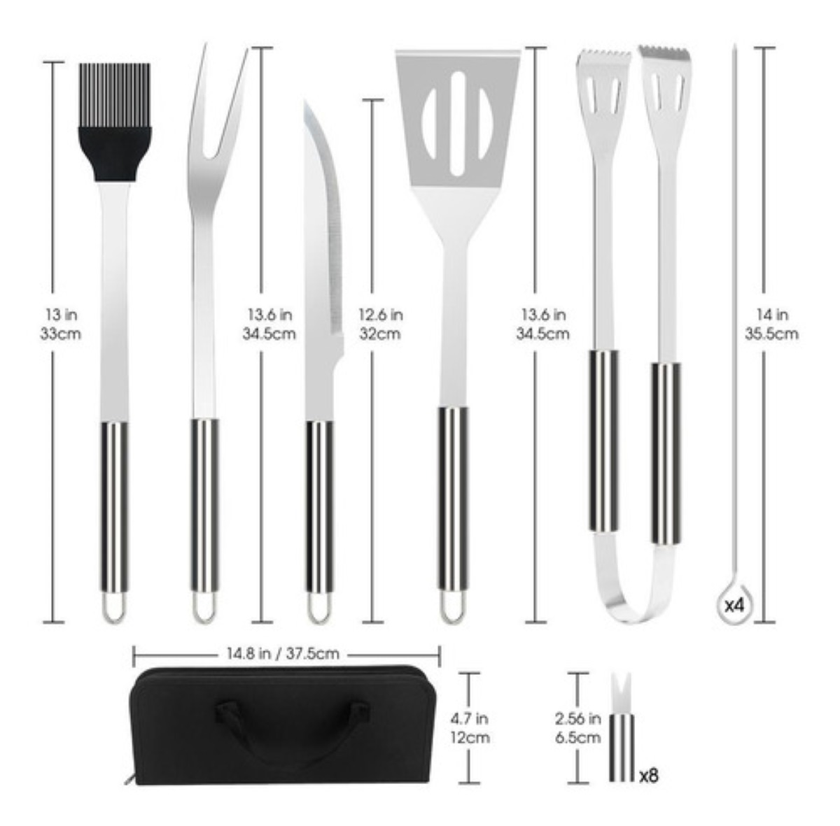 Juego De Utensilios Para Parrilla De Acero Inoxidable