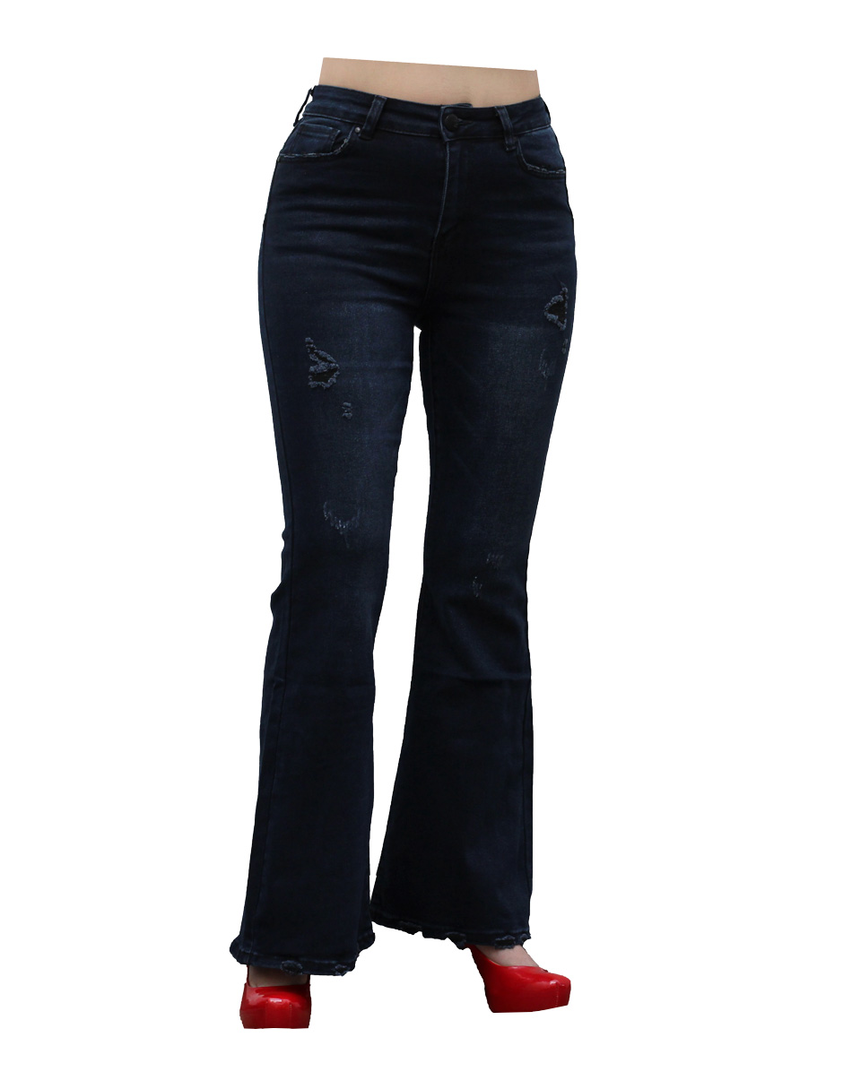 Jeans pantalón mezclilla acampanado mujer para dama