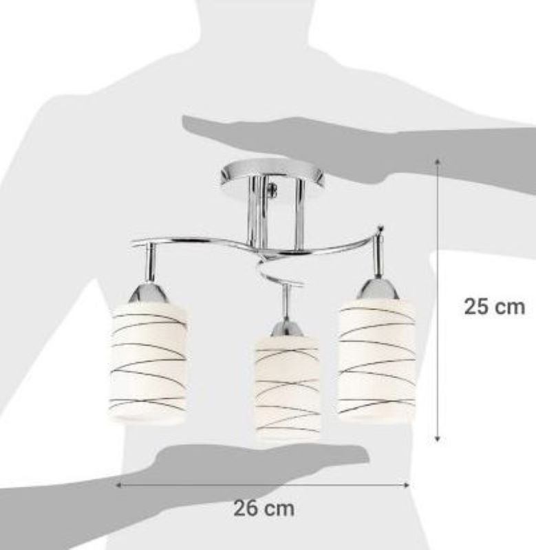 Lampara para Techo Casa Bonita 123048 3 Luces Blancas de Metal