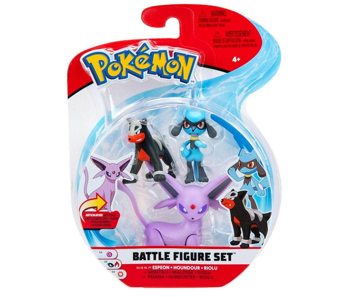 Pokemon Battle Figure Espeon + Houndour + Riolu
