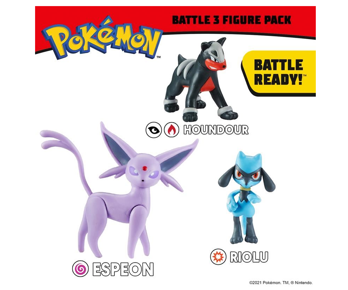 Pokemon Battle Figure Espeon + Houndour + Riolu