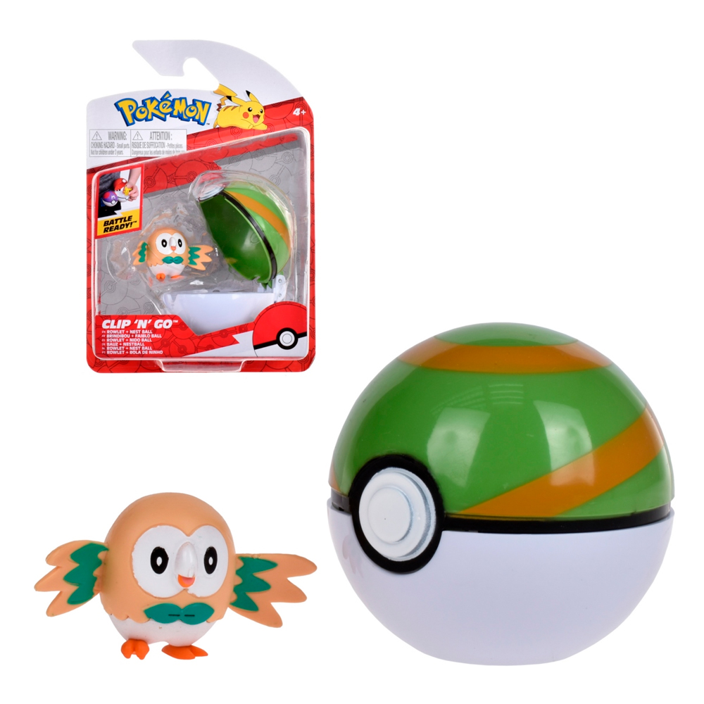 Pokemon Rowlet + Nest Ball