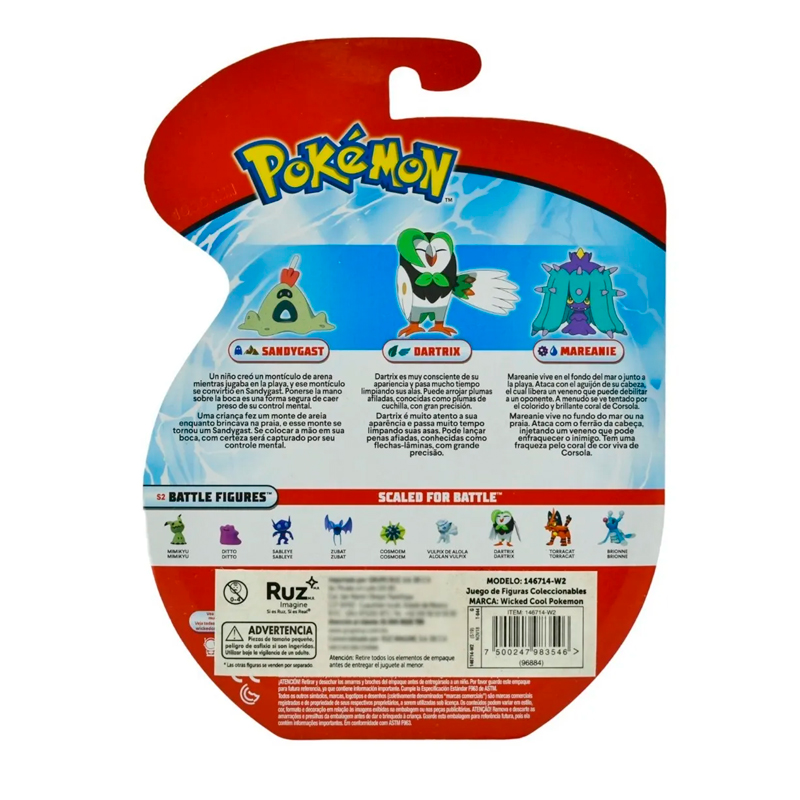 Pokemon Dartrix, Sandygast, Mareanie