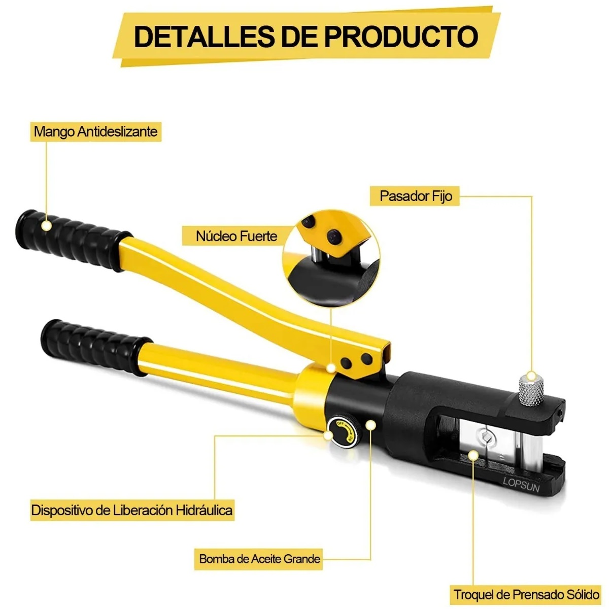 Pinza Hidraulica Ponchadora Con 8 Pares
