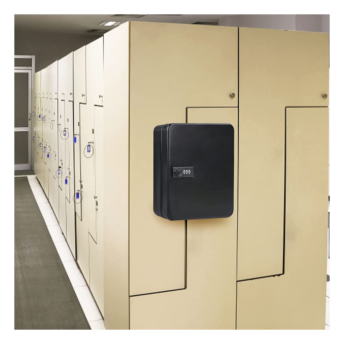 Caja Locker para Llaves con Código de Combinación, Capacidad 28 Llaves con Etiquetas