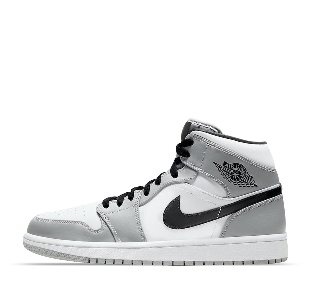 Tenis Air Jordan 1 Mid Light Smoke Grey originales 554724-092