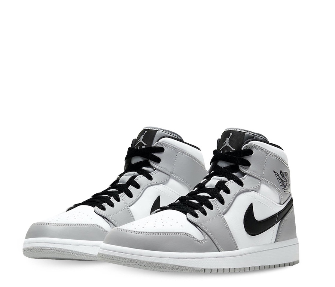 Tenis Air Jordan 1 Mid Light Smoke Grey originales 554724-092