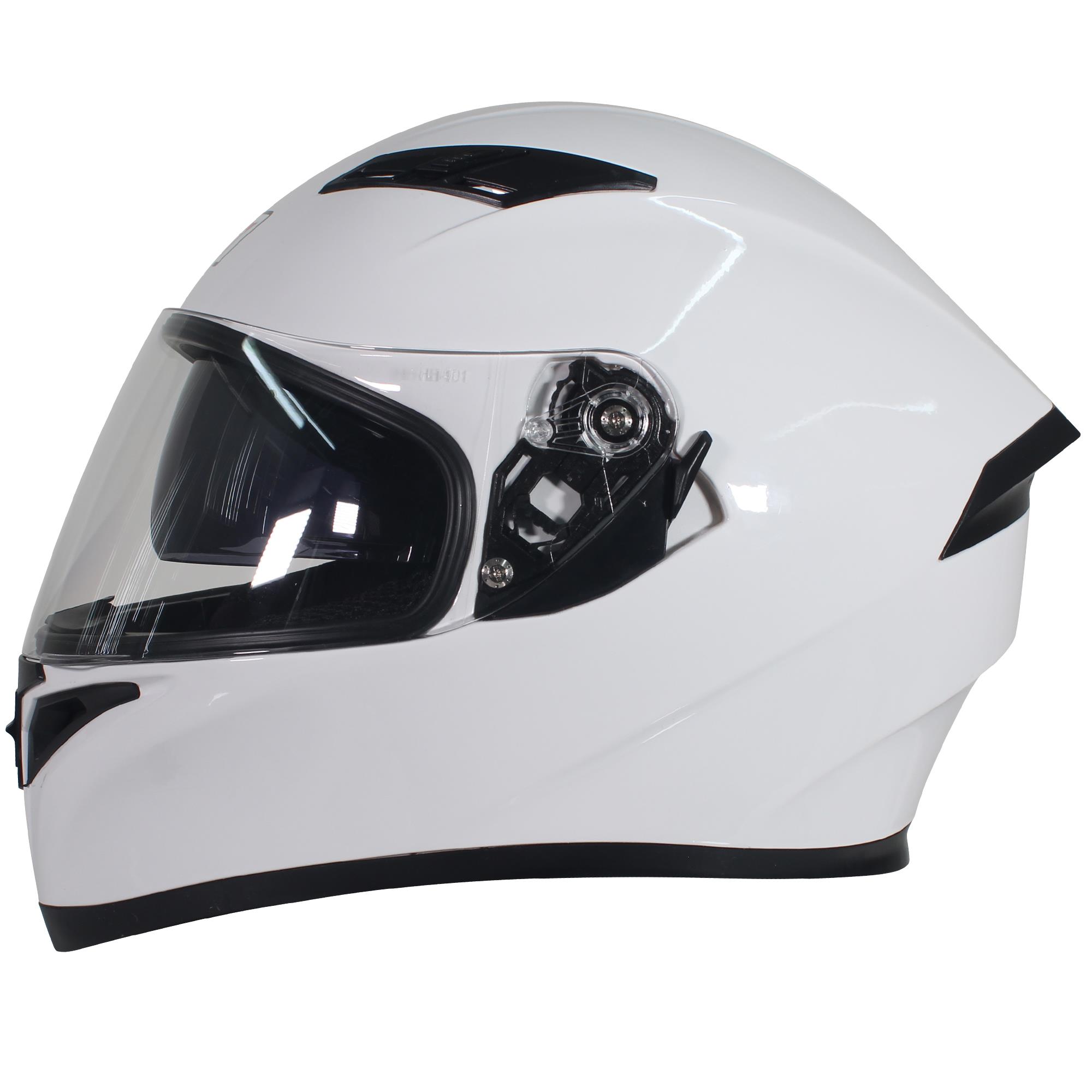 CASCO CERRADO R7 RACING PAINLESS SOLID DOBLE MICA DOT L BLANCO