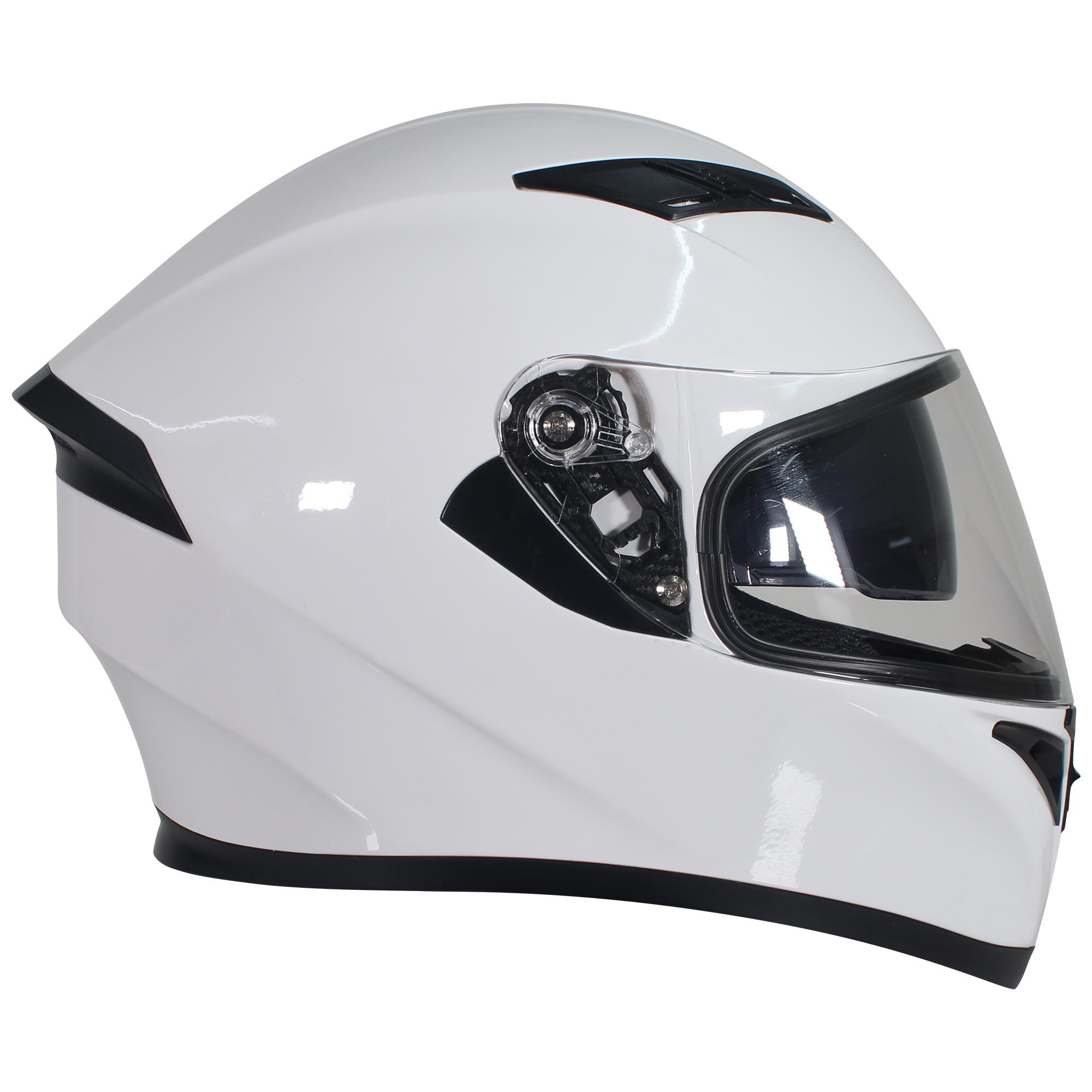 CASCO CERRADO R7 RACING PAINLESS SOLID DOBLE MICA DOT L BLANCO
