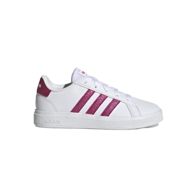 Adidas blancas store con rosado