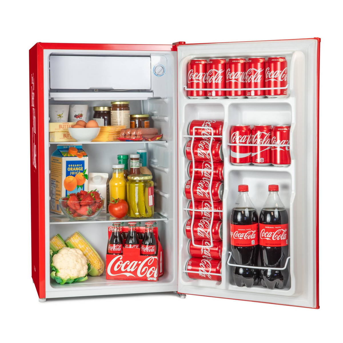 Refrigerador Coca-Cola Nostalgia CRF32CK De 3.2 Pies Cúbicos - Rojo