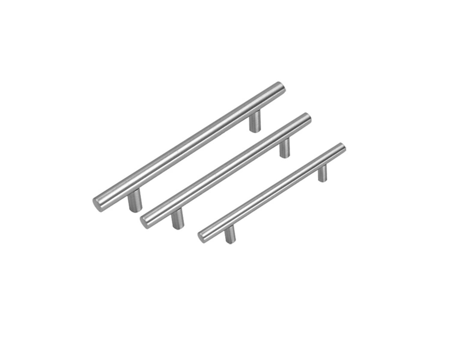 10 JALADERAS DE BARRA PARA MUEBLES 12.4 CM