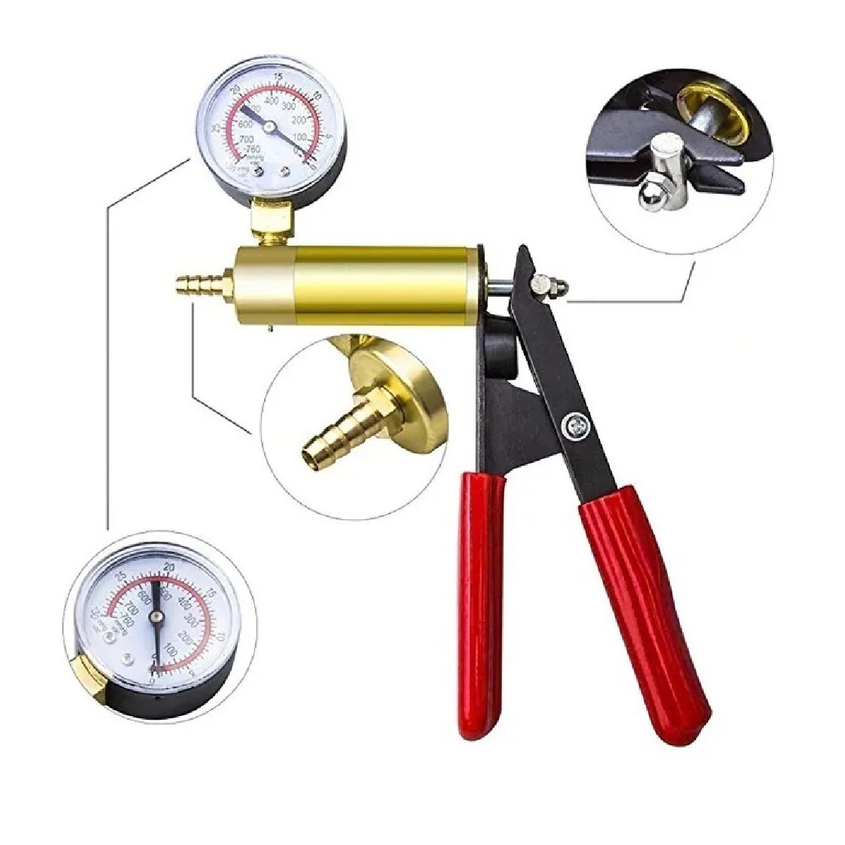 Bomba De Vacio Manual Frenos Purgador Manómetro De Aluminio
