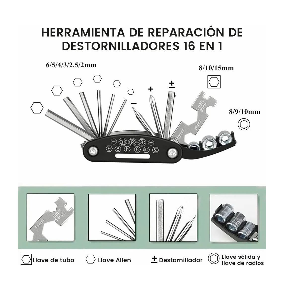 Kit Herramientas de reparación De Bicicleta con bolsa Portátil