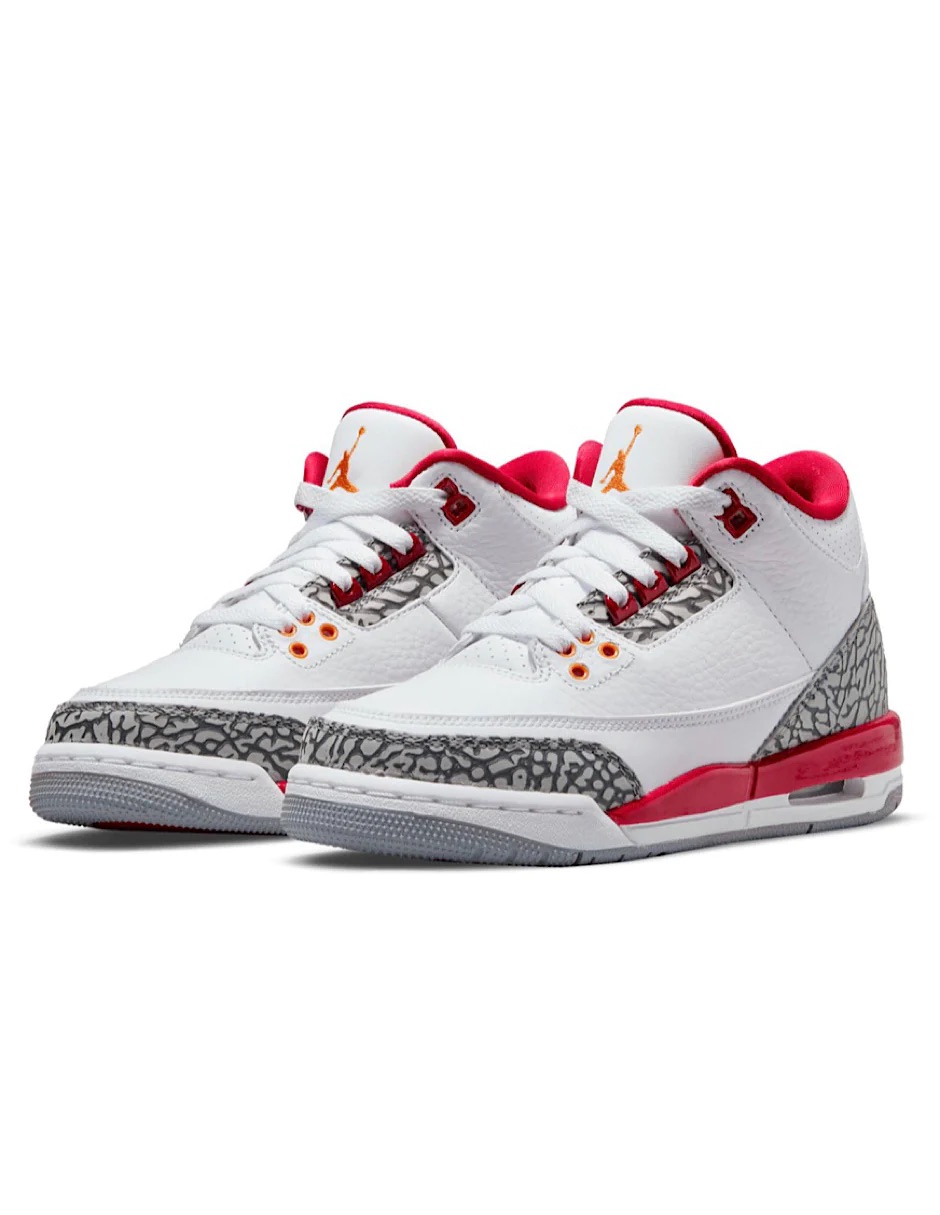 Tenis Air Jordan Retro 3 Cardinal Red GS 398614-126