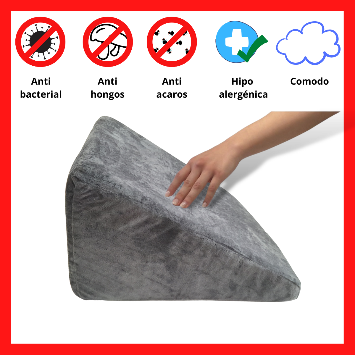 Almohada antireflujo adulto cojin vianney ortopedica ergonomica cuña reflujo