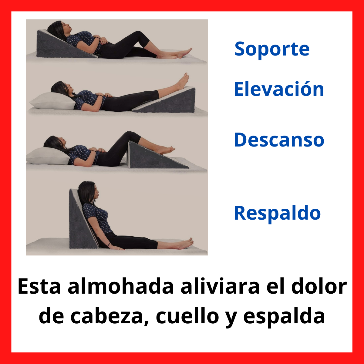 Almohada antireflujo adulto cojin vianney ortopedica ergonomica cuña reflujo