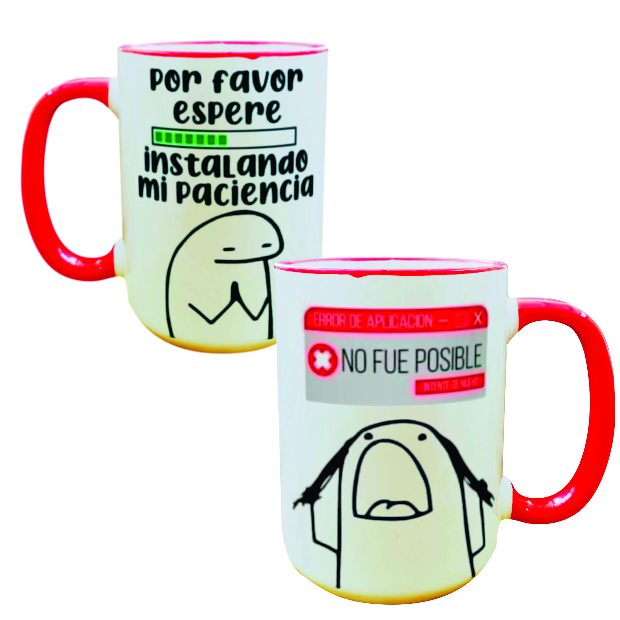 Taza Grande 15 Oz Flork INATALANDO PACIENCIA. Deformito Caja Y Portatazas De Lujo