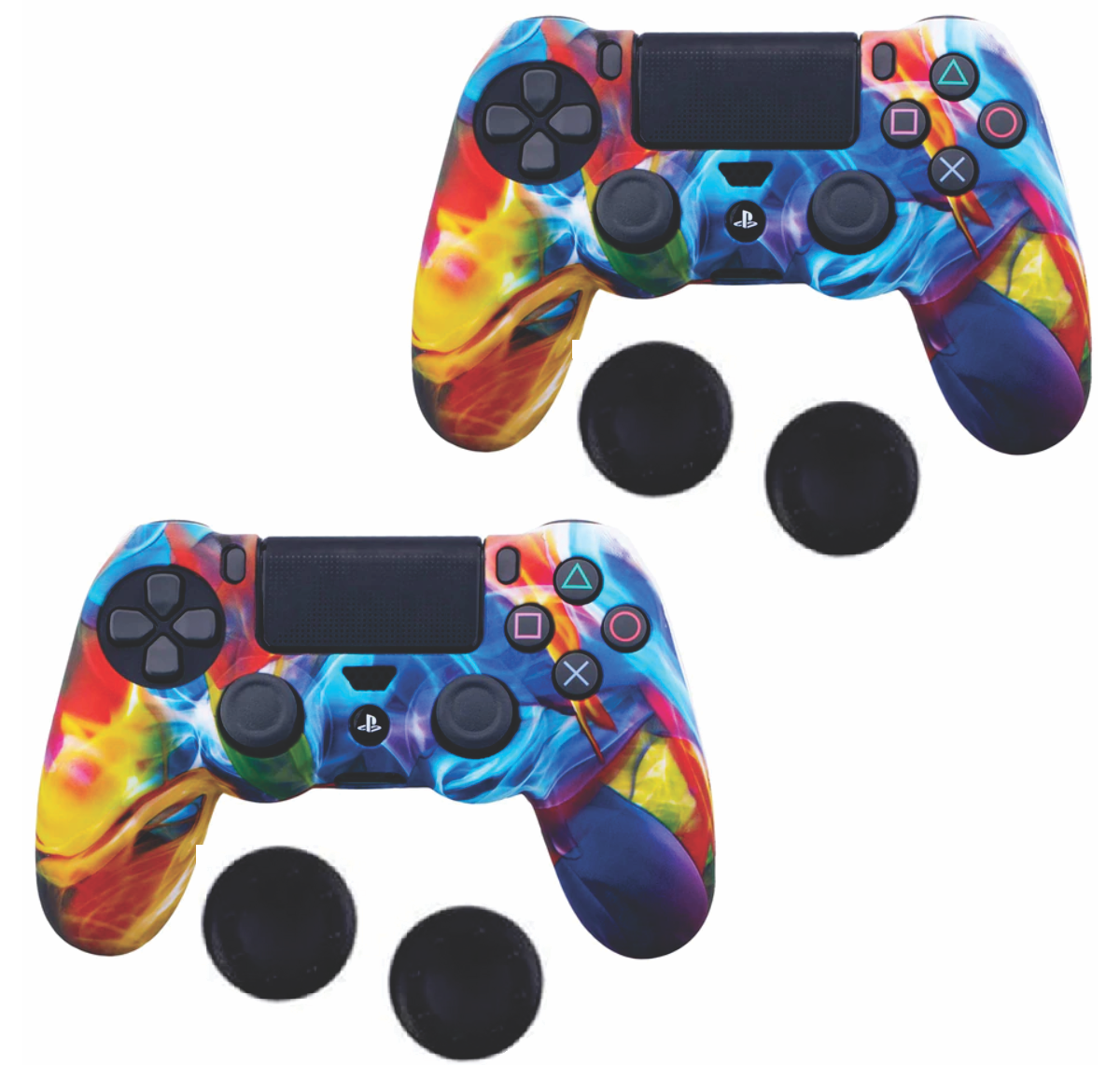 2 Fundas De Silicon Protector Mas Regalo 4 Gomitas De Silicon Para Control Ps4 #1