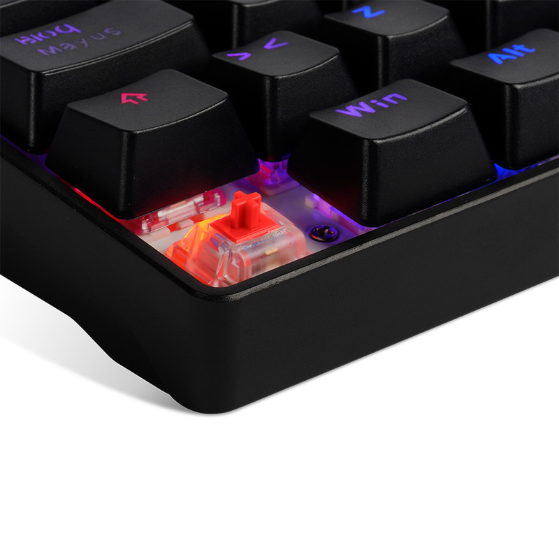 Teclado Game Factor KBG560 RGB, Teclado Mecánico, Switch Red, Alámbrico, Rojo (Español)