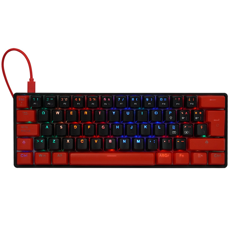 Teclado Game Factor KBG560 RGB, Teclado Mecánico, Switch Red, Alámbrico, Rojo (Español)