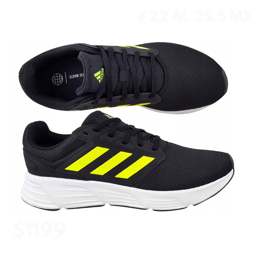TENIS ADIDAS GALAXY 6 NEGRO-HOMBRE/GW4141 ORIGINAL