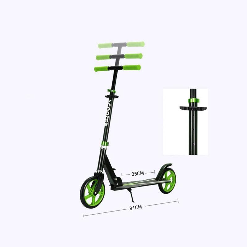 Scooter Para Adulto Plegable De Metal 100 Kg 2 Ruedas Verde