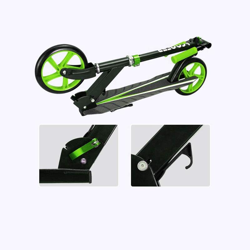 Scooter Para Adulto Plegable De Metal 100 Kg 2 Ruedas Verde