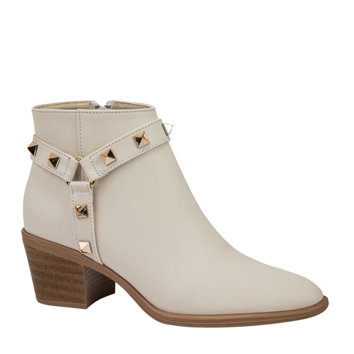 Bota Casual Texana para Mujer Tierra Bendita De Tacón Con Estoperoles color Beige 1057019