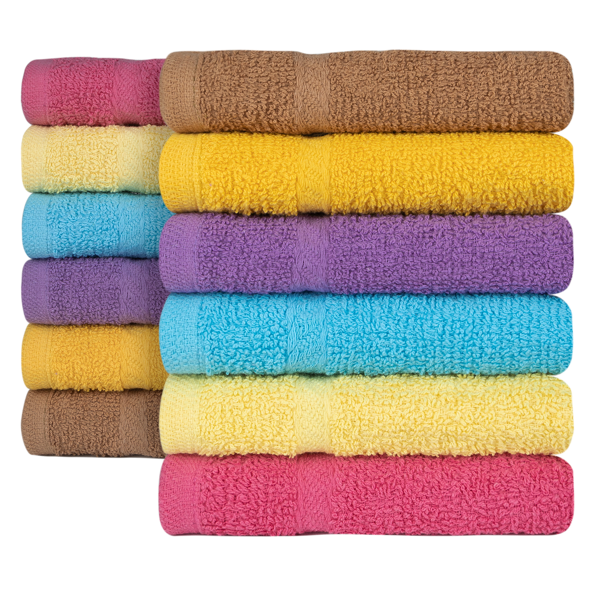 Toalla Facial 100% Algodón Mayoreo Economica 30x30cm 12 Pzas