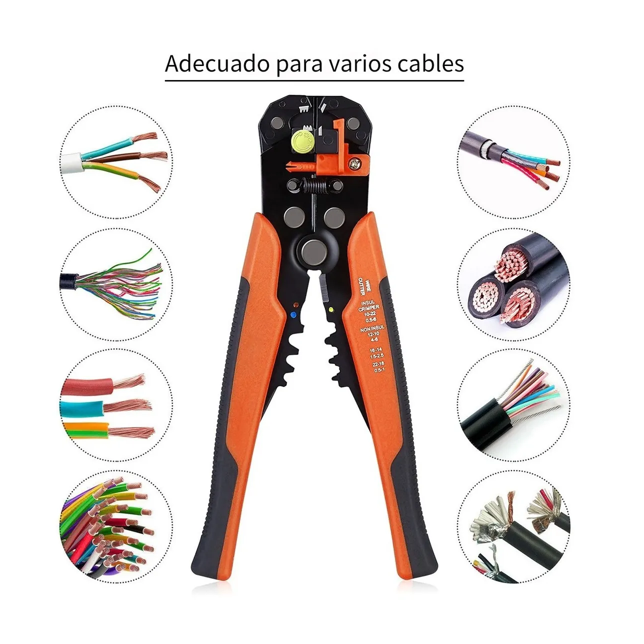 Pelacables Automático Multifuncionalcortacables 5 Y 1 Naranja