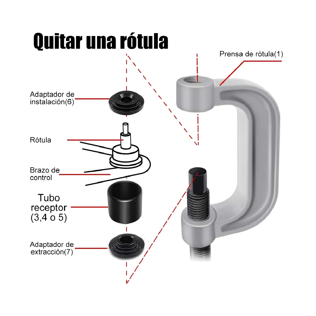 Kit Prensa Instalador Montar Y Desmontar Rótulas 