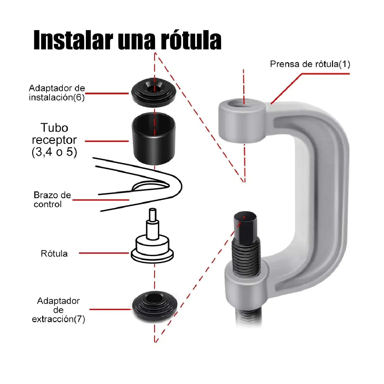 Kit Prensa Instalador Montar Y Desmontar Rótulas 