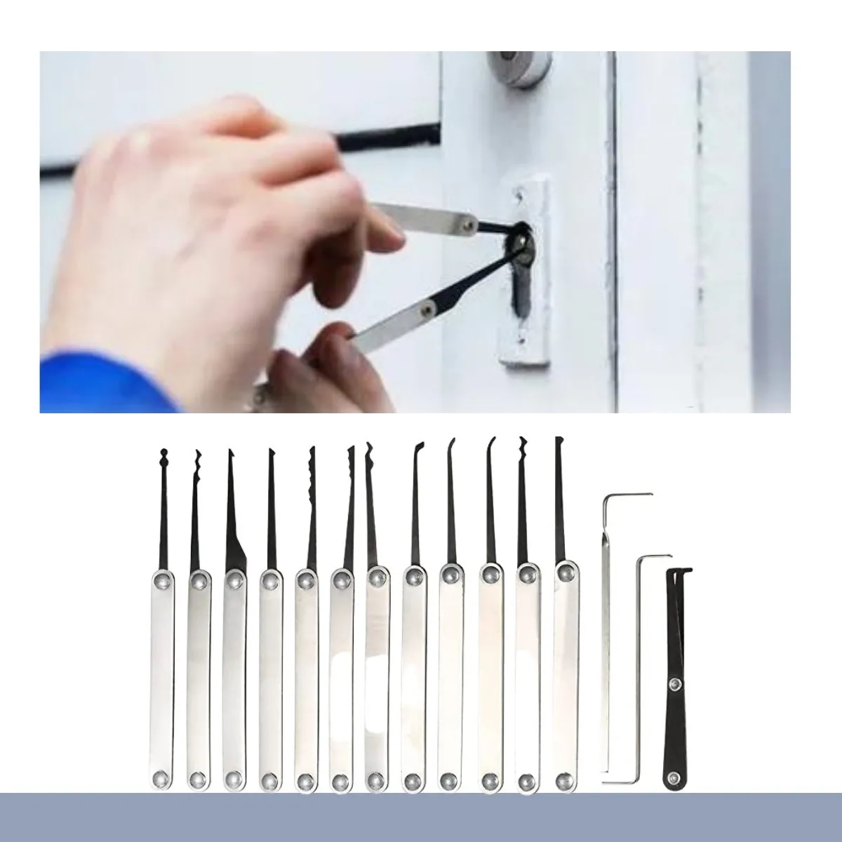 Kit De Ganzuas Profesionales 15 Piezas Con Candado