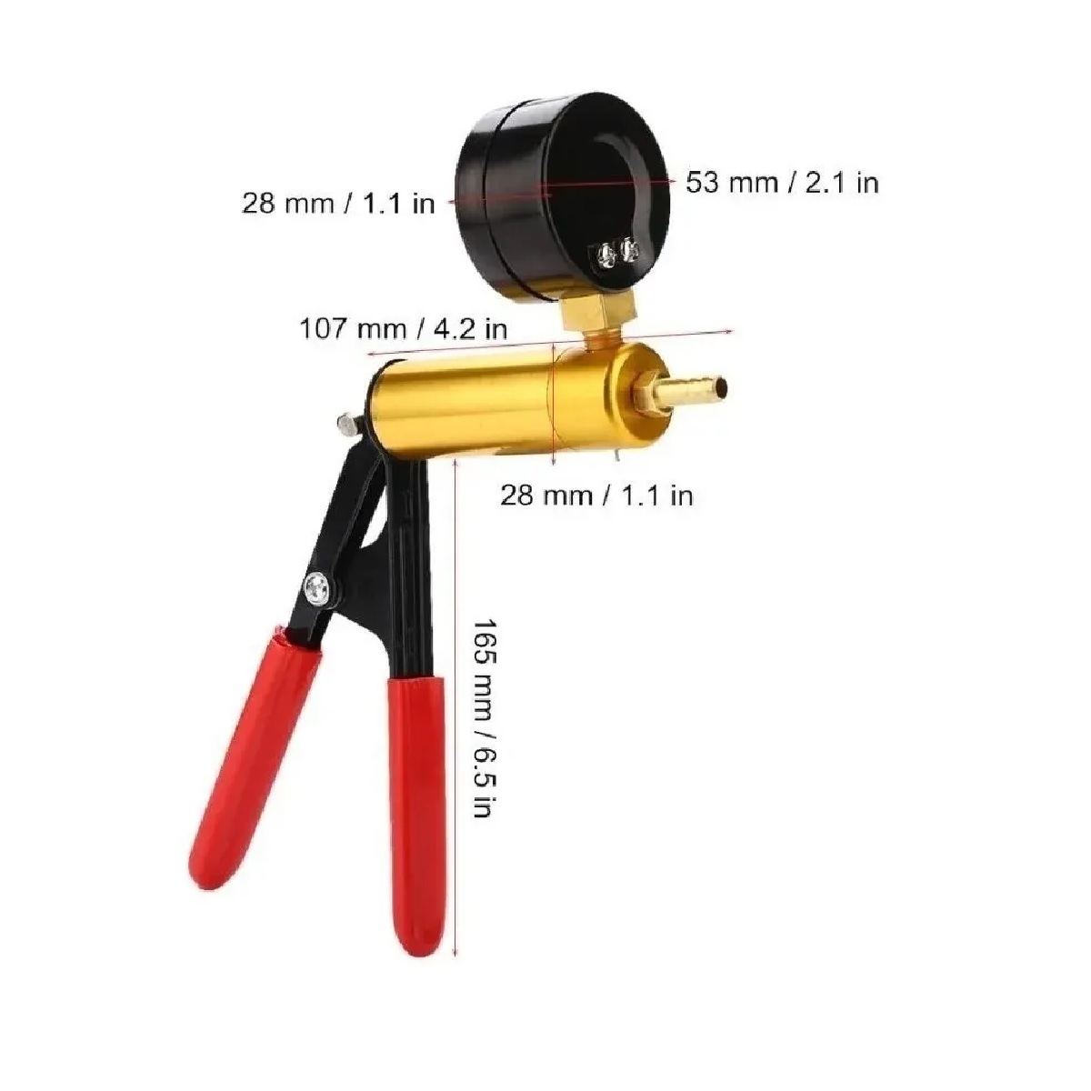 Bomba De Vacio Manual Frenos Purgador Manómetro De Aluminio