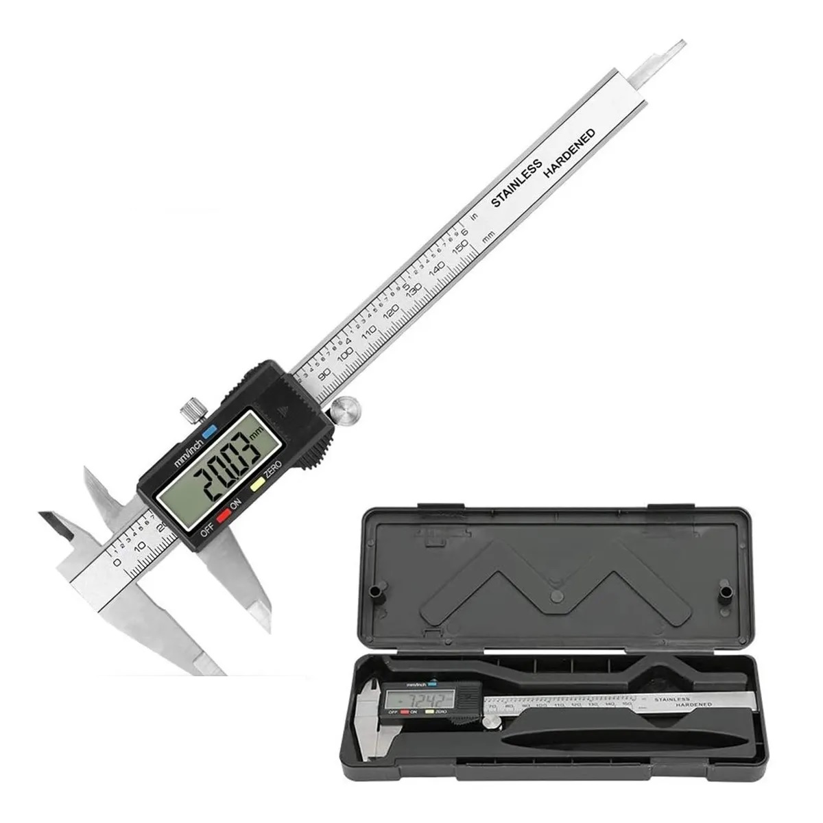 Calibrador Vernier Digital Pie De Rey 6in Precisión 0.01mm