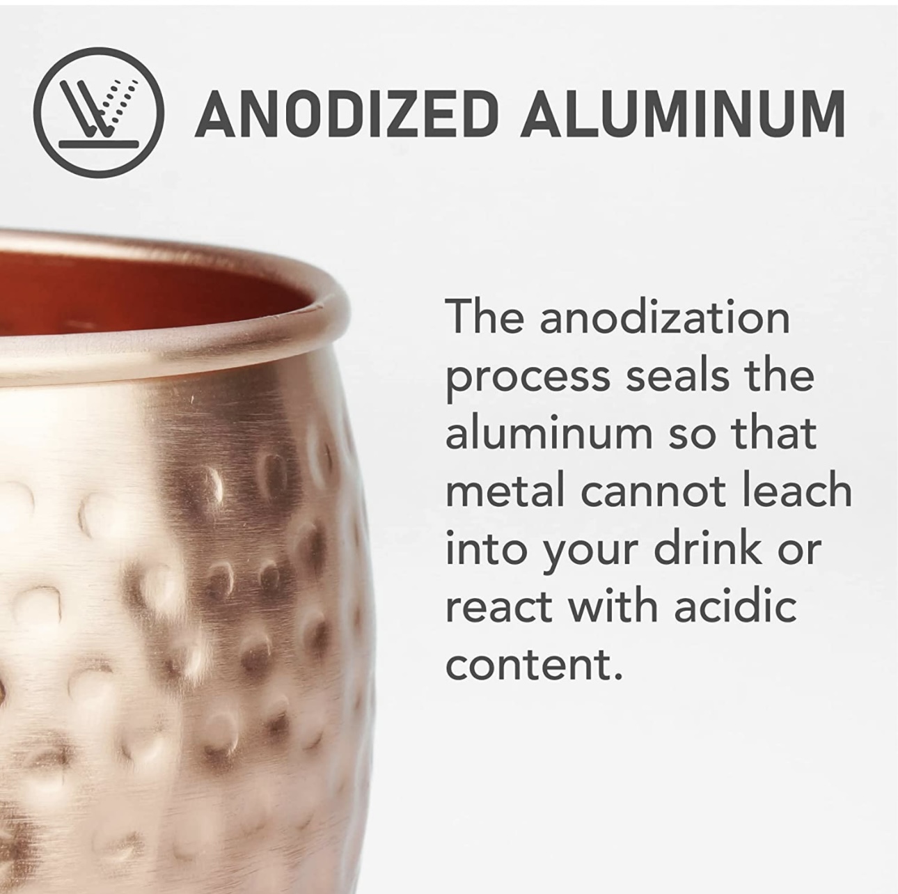 Tazas Tarros De Metal Anodizado Cobre Martillado