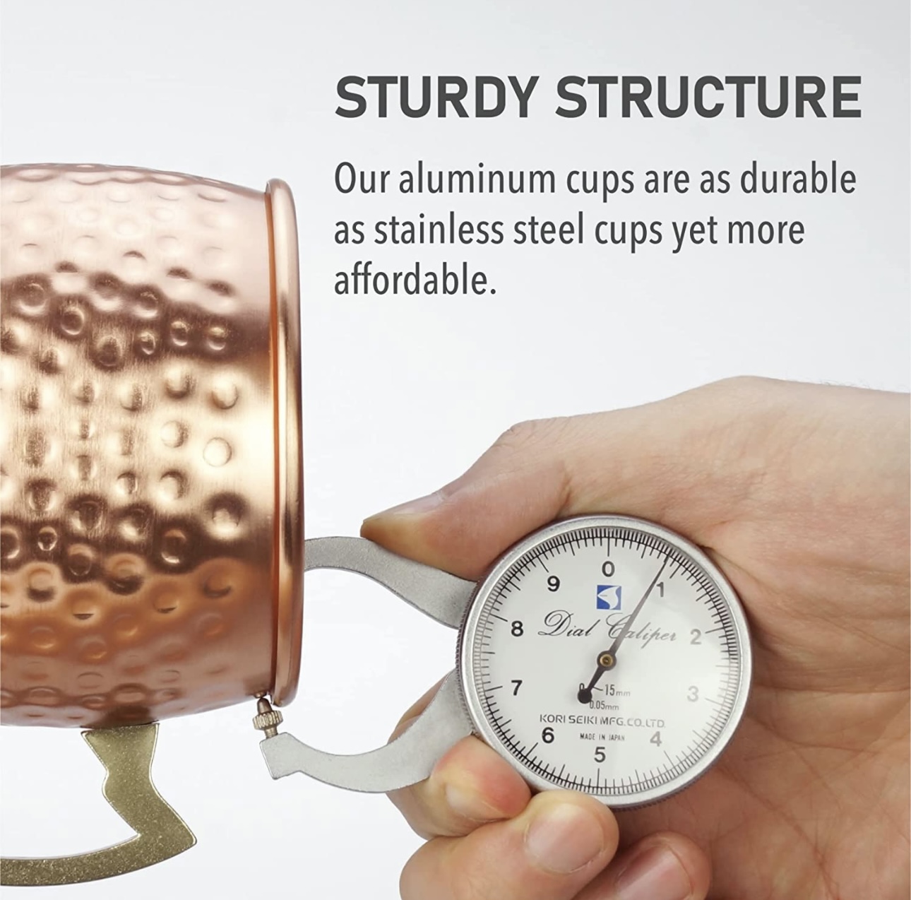 Tazas Tarros De Metal Anodizado Cobre Martillado