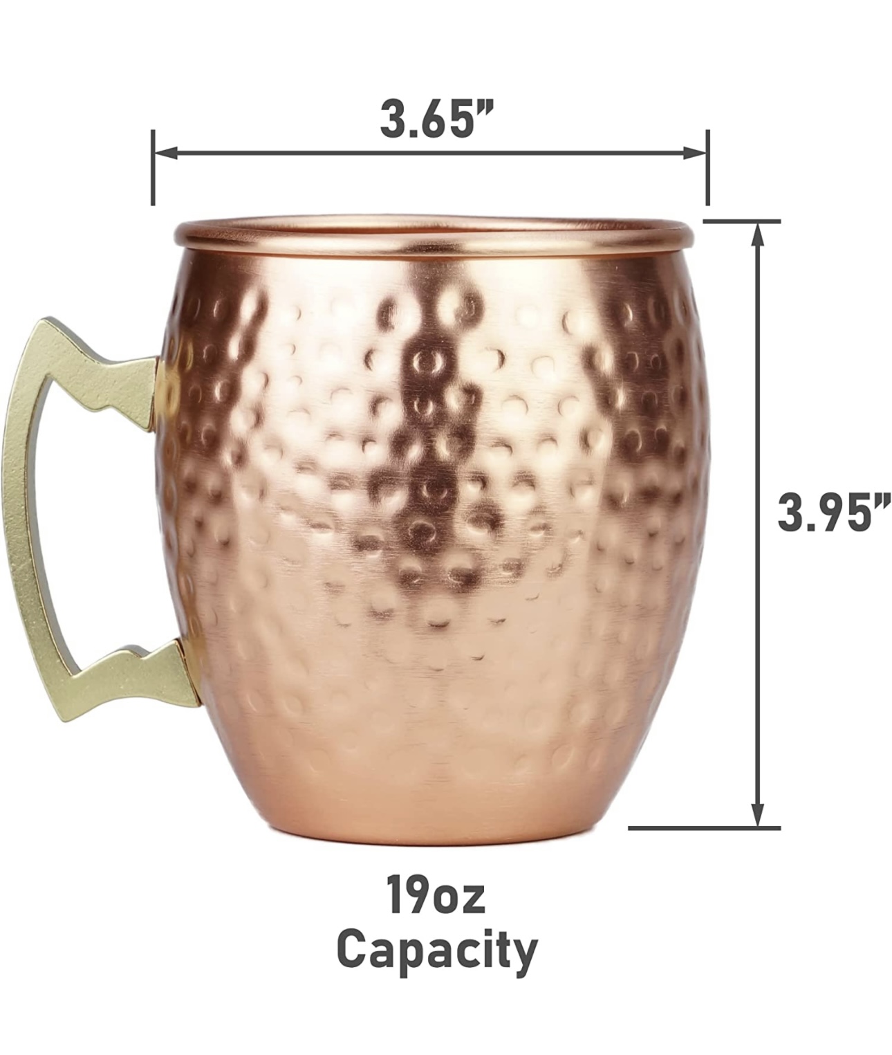 Tazas Tarros De Metal Anodizado Cobre Martillado