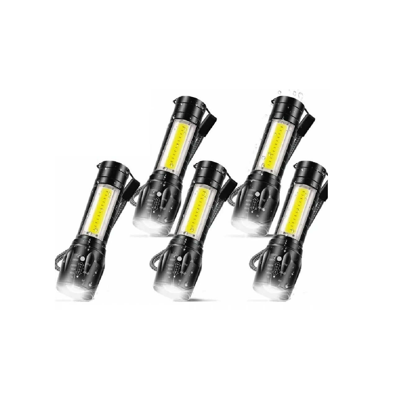 Juego de 4 Lamparas Tactica Recargable Led 