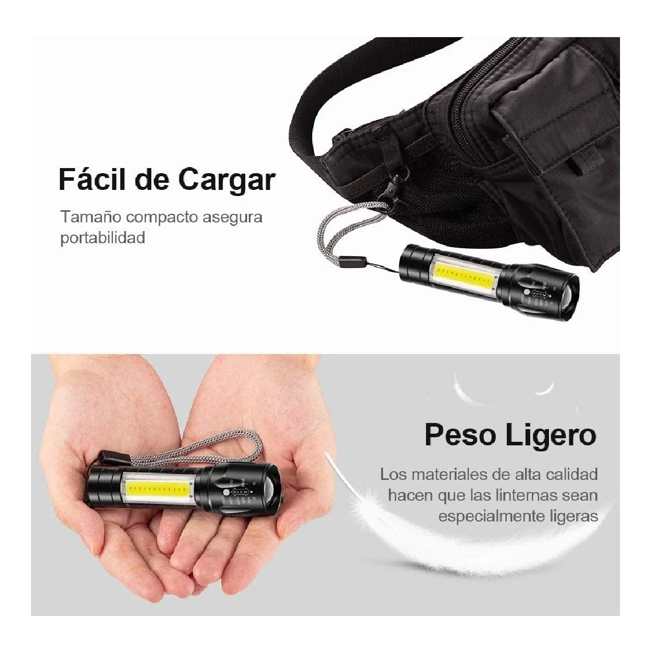 Juego de 4 Lamparas Tactica Recargable Led 