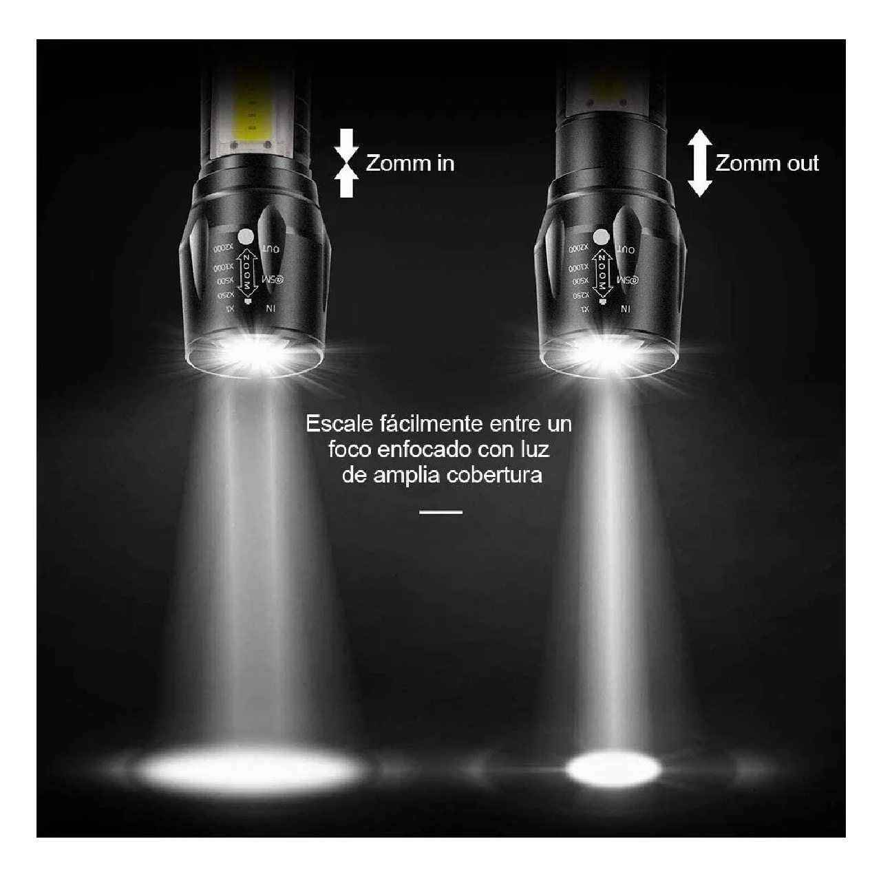 Juego de 4 Lamparas Tactica Recargable Led 