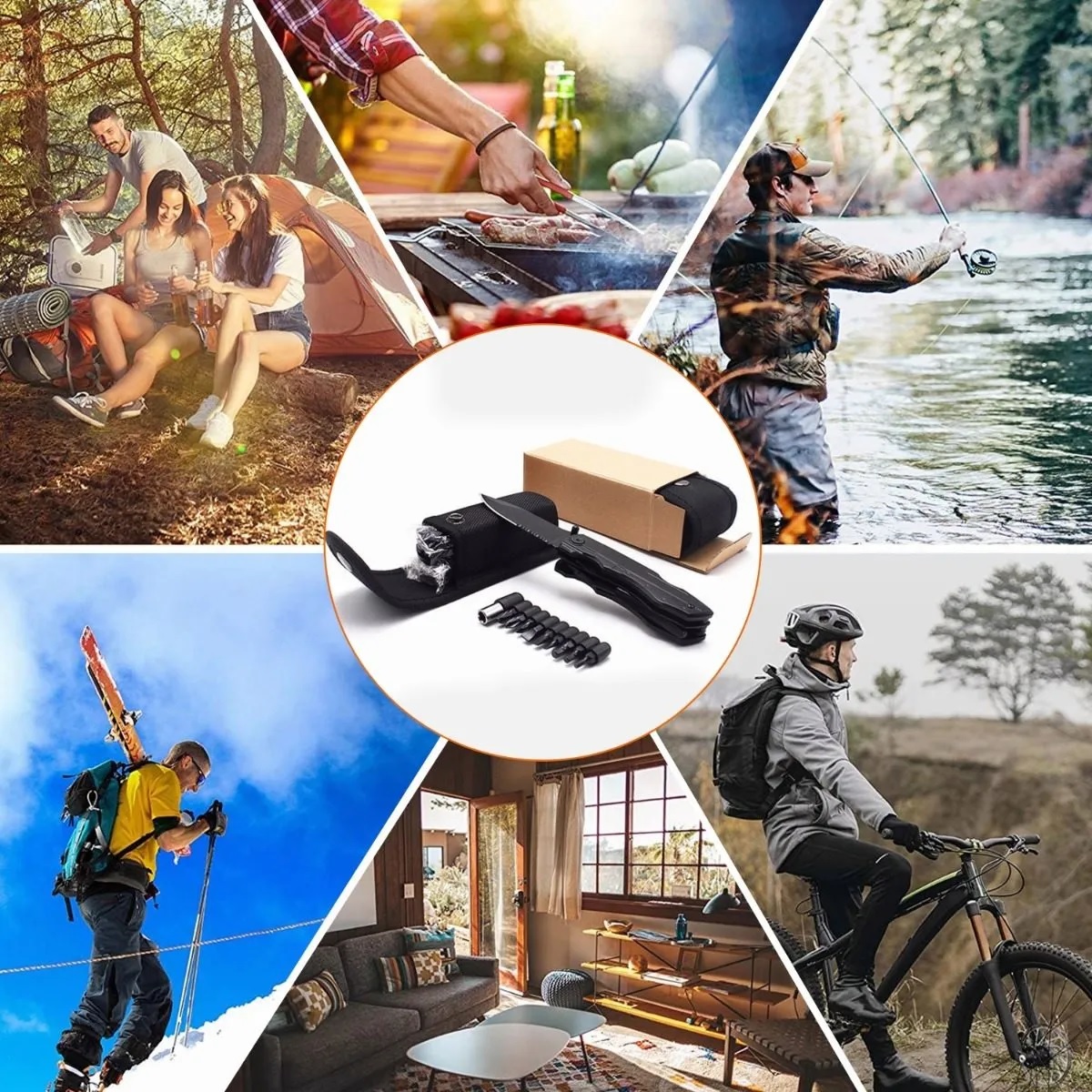 Navajas Multiherramienta Acero Inoxidable Camping Pesca Hogar