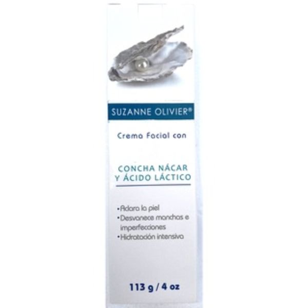 CREMA FACIAL ACLARANTE CONCHA NACAR Y ACIDO LACTICO SUZANNE OLIVIER 113 GR