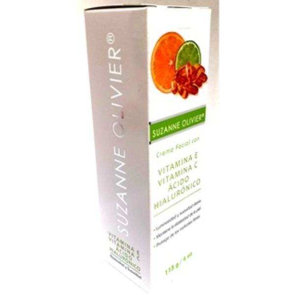 CREMA FACIAL CON VIT E, VIT C Y ÁCIDO HIALURÓNICO SUZANNE OLIVIER 113 GR