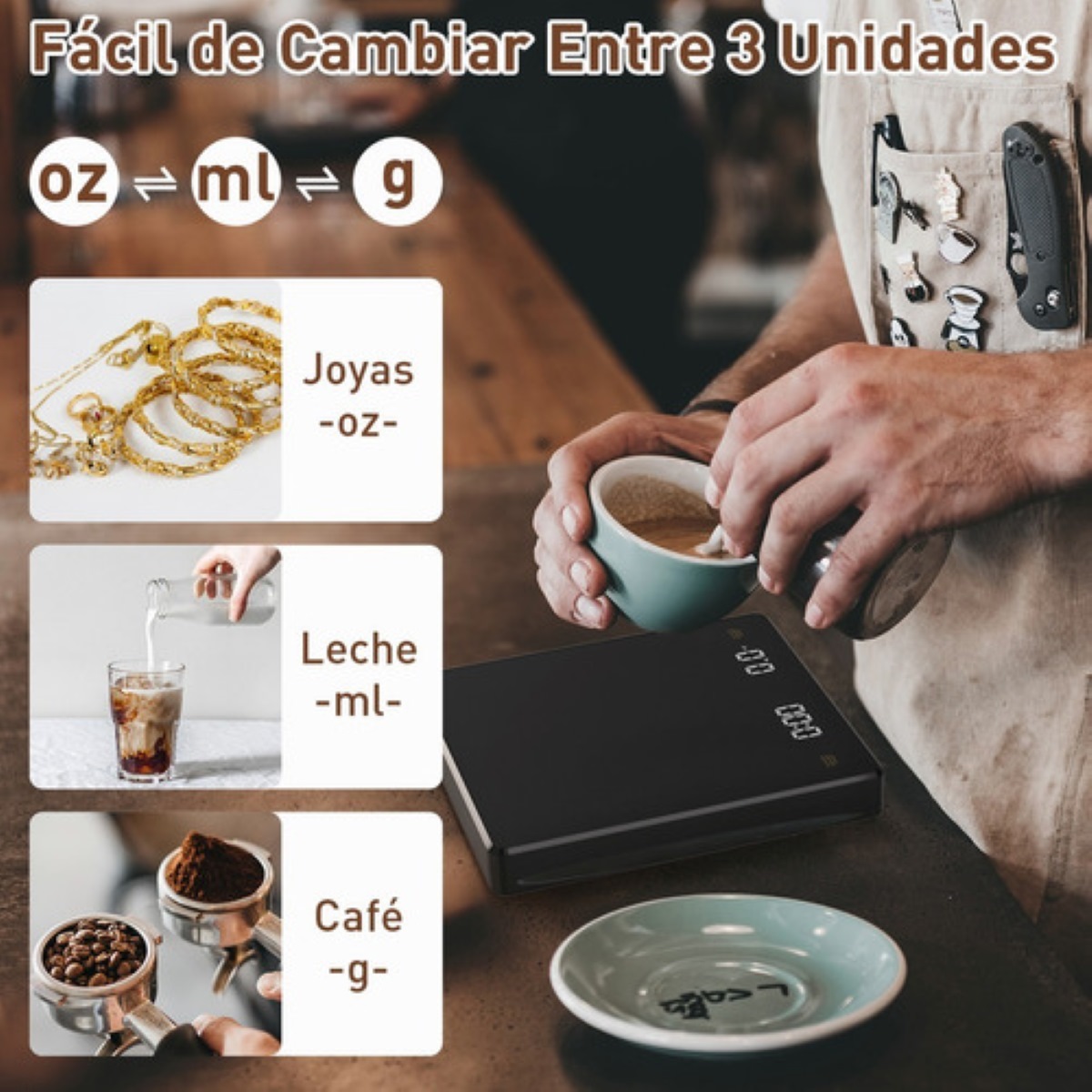 Bascula De Cocina Digital Gramera Y Cronómetro Para Cocinar