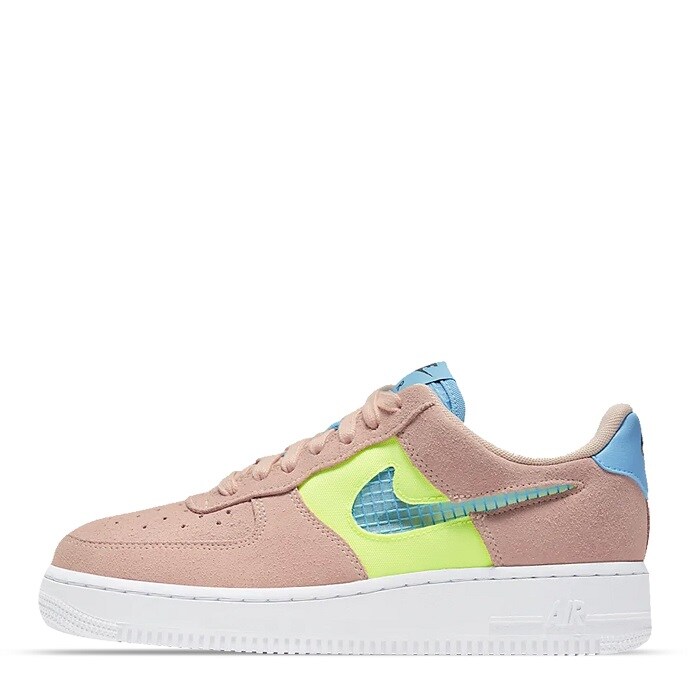 Tenis Nike Air Force 1 '07 coral con verde originales CJ1647-600