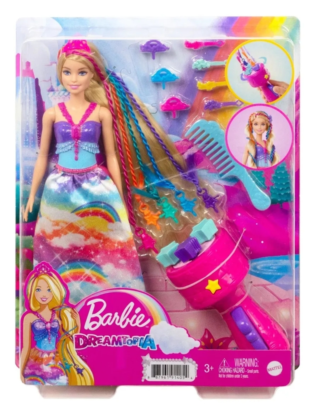 MUÑECA BARBIE DREAMTOPIA PRINCESA TRENZAS MAGICAS